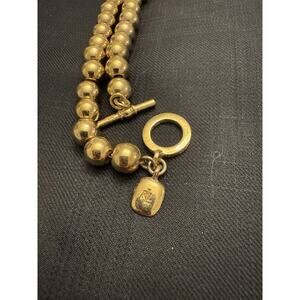 Ralph Lauren Vintage Necklace And Bracelet Gold Tone Toggle Clasp Set.